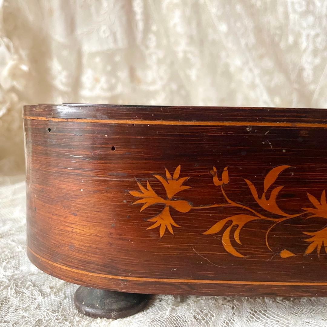 【特大】象嵌細工木製ディスプレイ台　台座　フランスアンティーク　グローブドマリエ