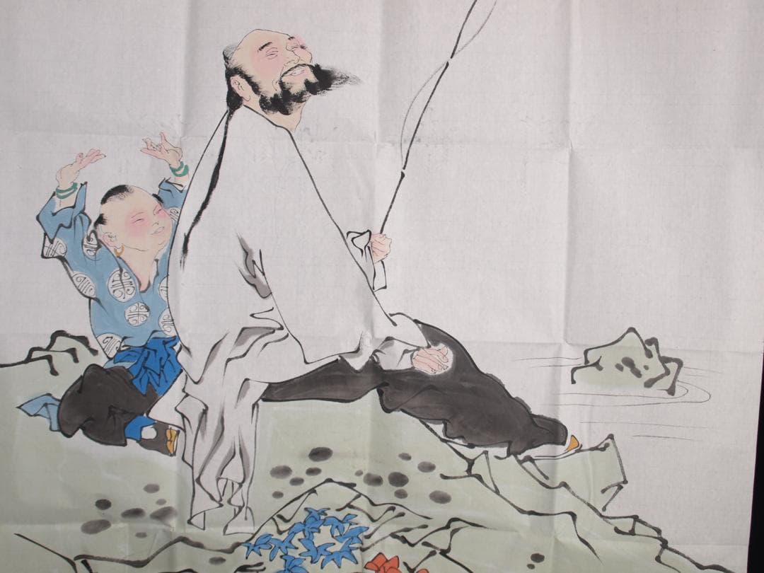 中国　範曽作　肉筆絵　挂轴 激安骨董品美术品 DE076C12-3