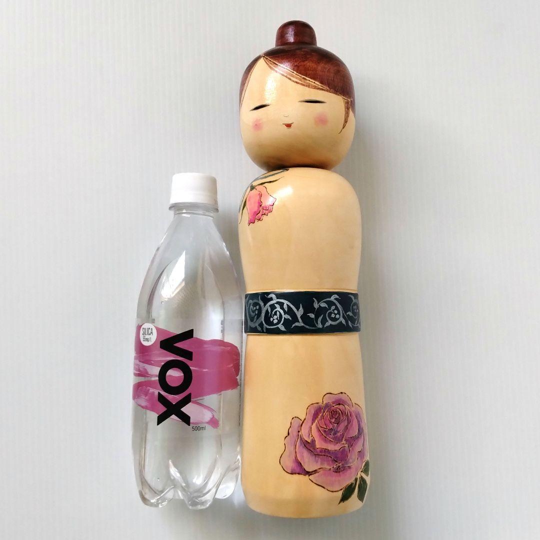 こけし 創作こけし 大内裕子工人 近代こけし 薔薇 工芸品 大き目 31,5cm