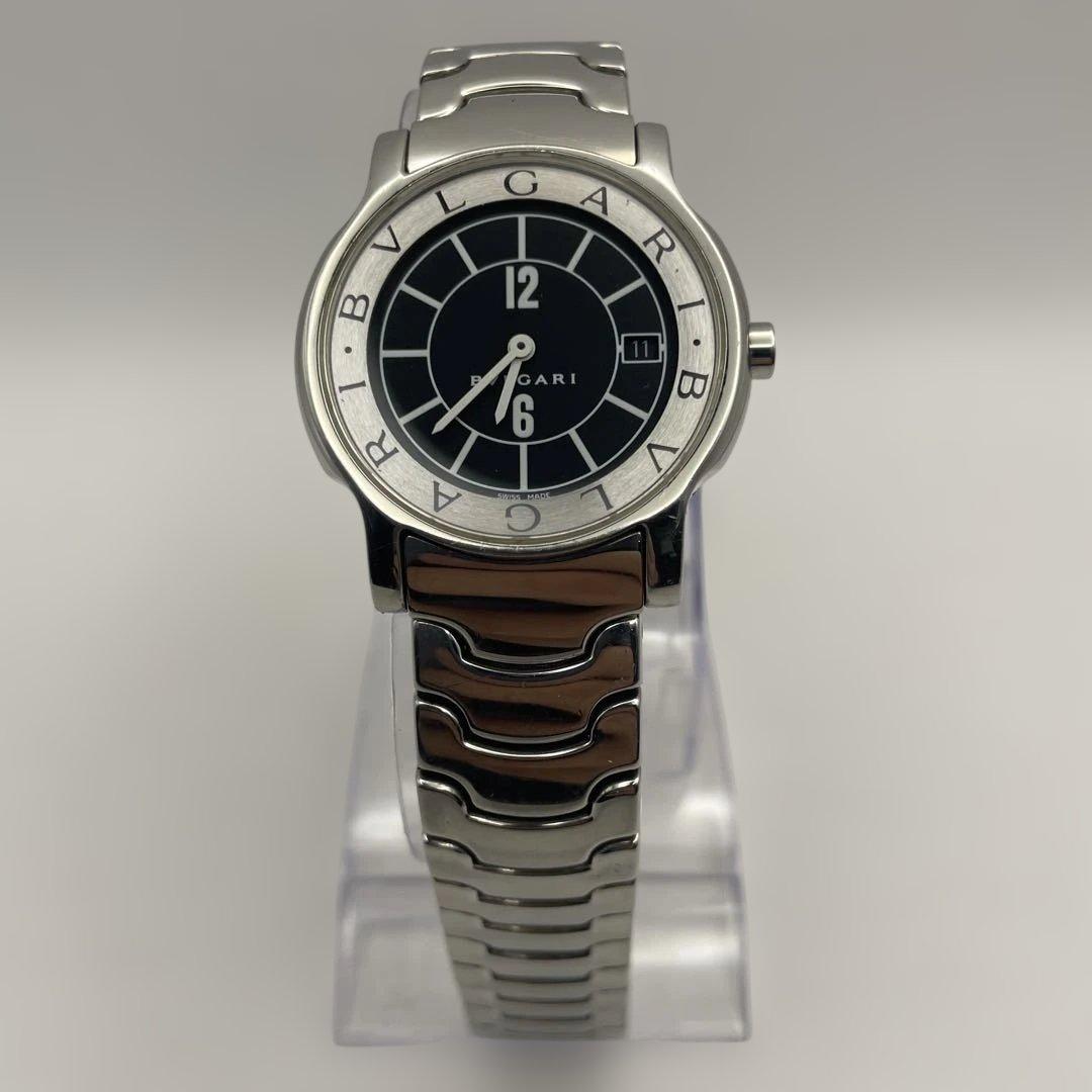 稼働品　BVLGARI ソロテンポ　ST35S 黒文字盤　腕時計