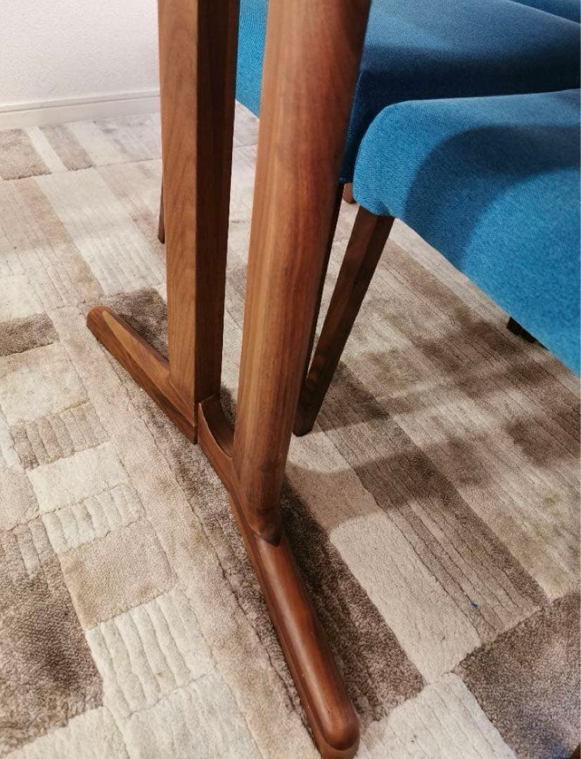 ①天板　IDC大塚家具　ダイニングテーブルセット　ウォールナット　天然木材