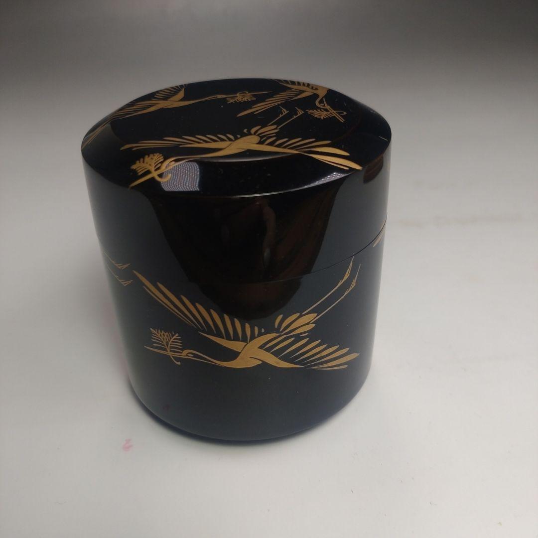 イ164 棗『吉水宗白　極箱　花押』『松喰鶴　雪吹　棗』茶道具