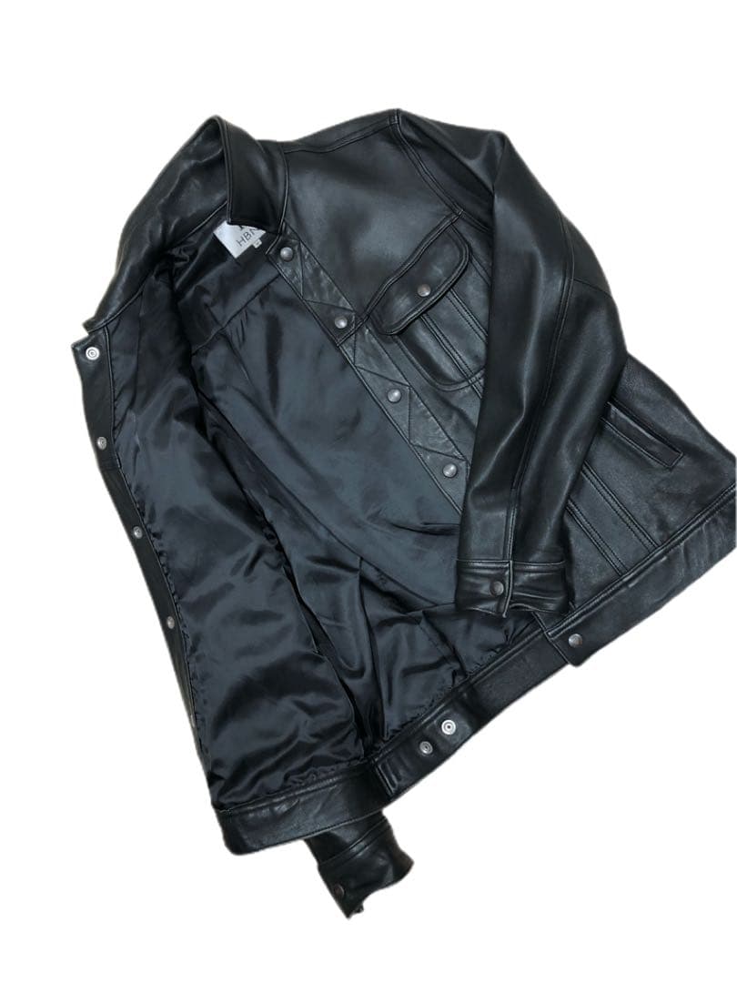 羊革/レザージャケット/ブラック/美品/ライダース/HBNS/ハバノス