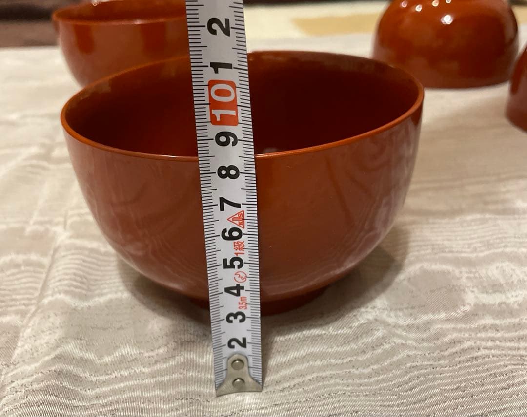 お雑煮用 新品‼️多用椀揃え 洗 朱色 漆器 5個 高さ約8.5 直径13.5