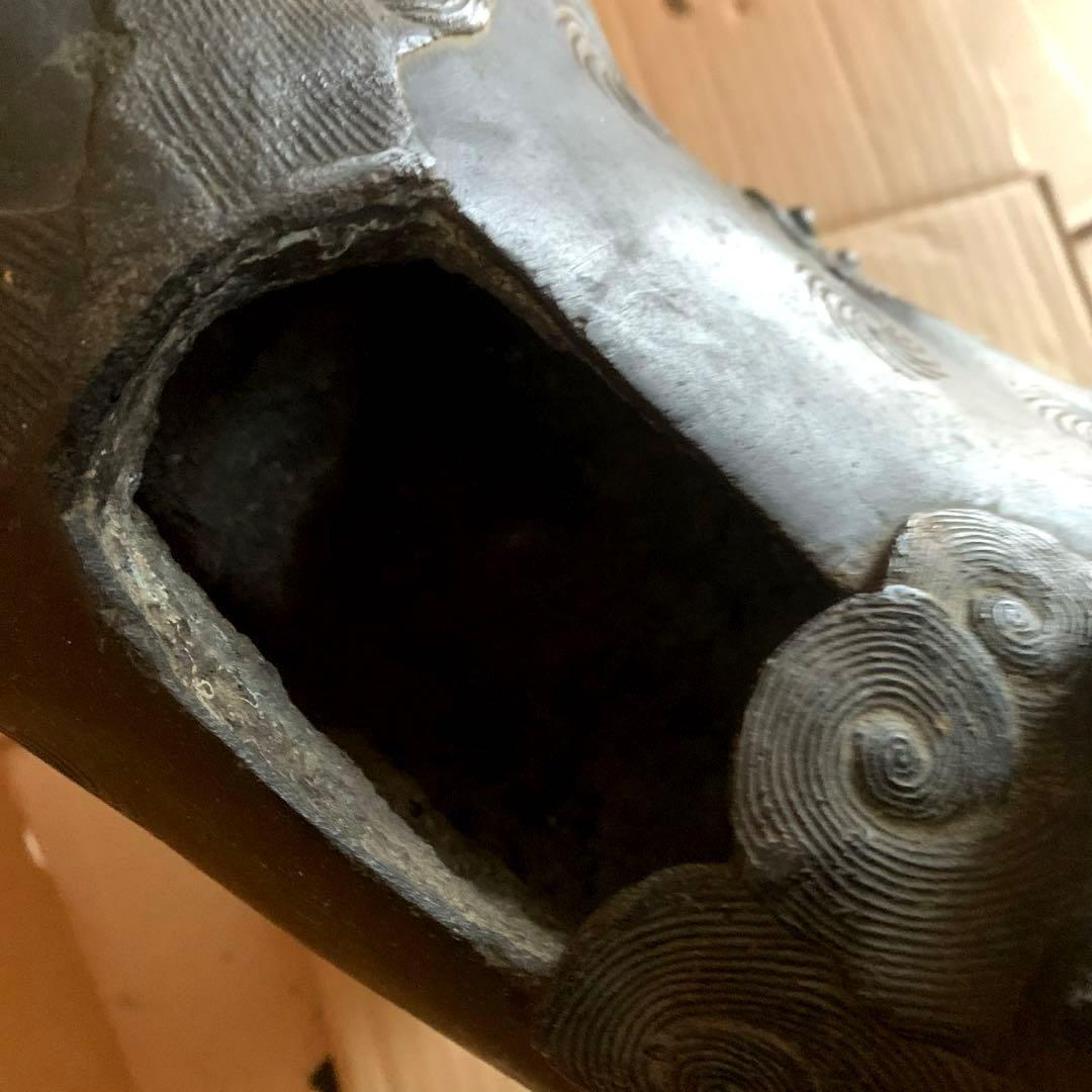 アンティーク 鋳物 大型 玉獅子 香炉シーサー 約18kg 骨董品