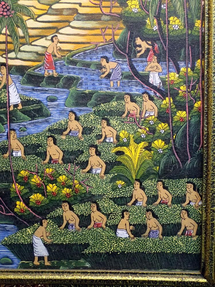 インドネシアの田園風景＿絵画