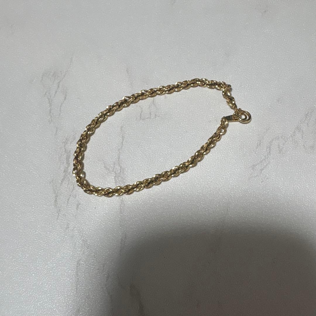 ゴールド ツイストチェーン ブレスレット18k