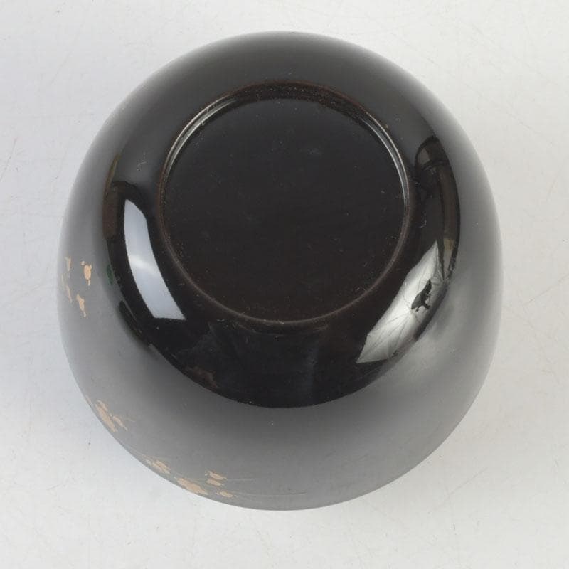 茶道具　加賀蒔絵師　中村宗尹作　梅月蒔絵　中棗　共箱　V　9638