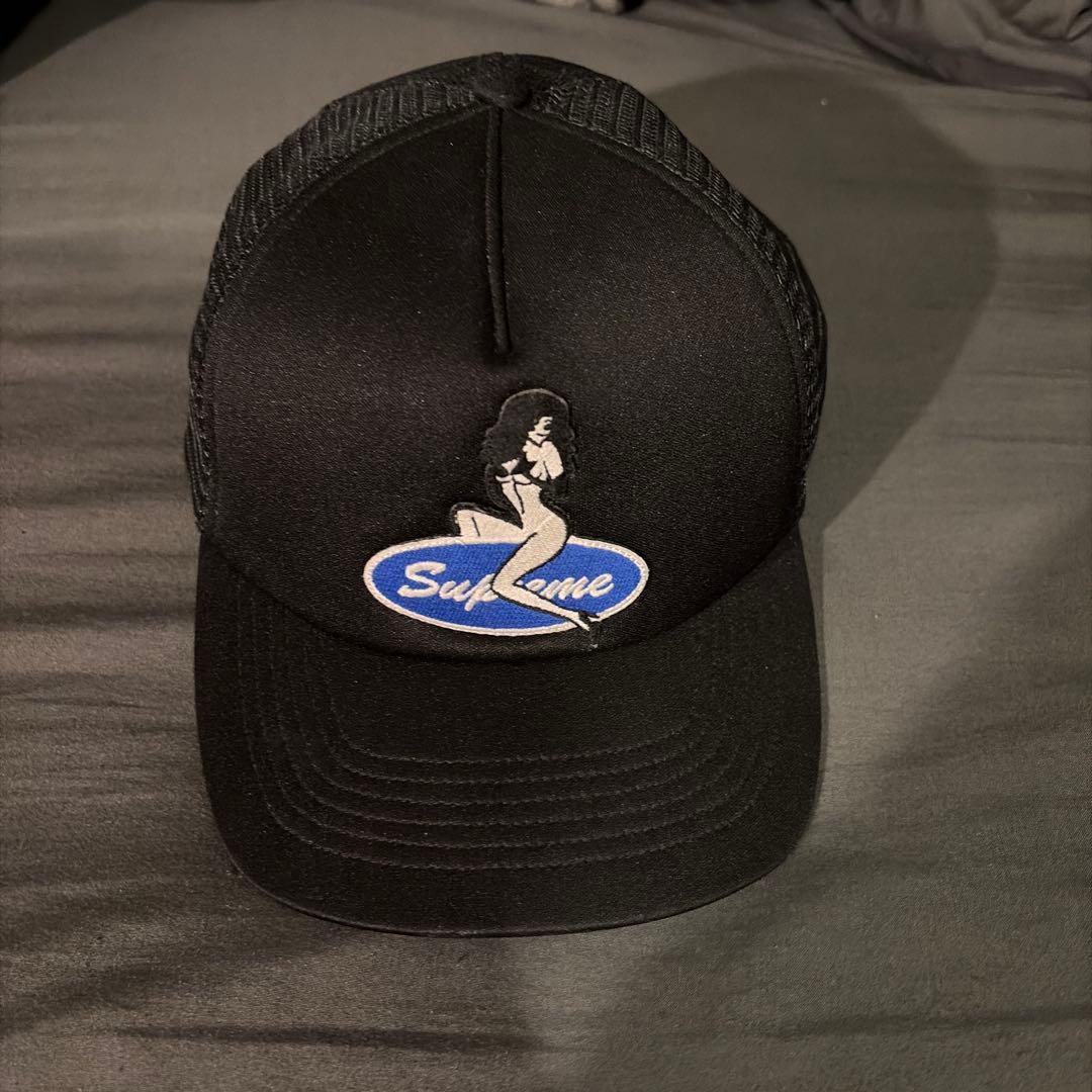 Supreme ブラック メッシュキャップ