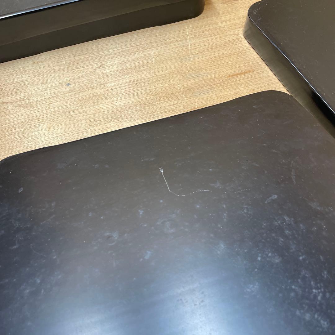 漆器　塗り盆　四角　5枚セット 木箱付き