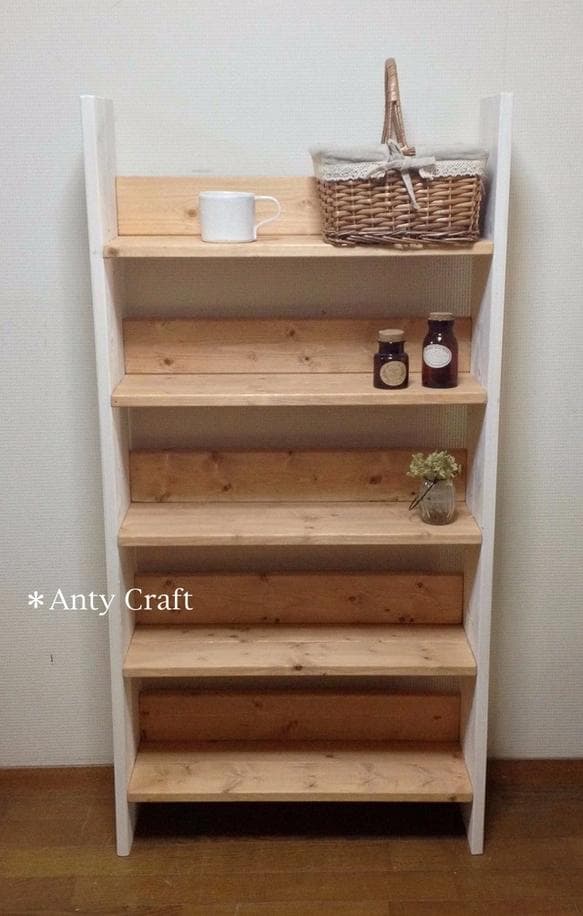 5段飾り棚 DVD収納 本棚 幅60cm LO/W 完成品