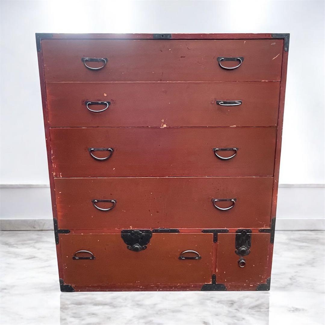 時代箪笥　五段　収納家具　アンティーク