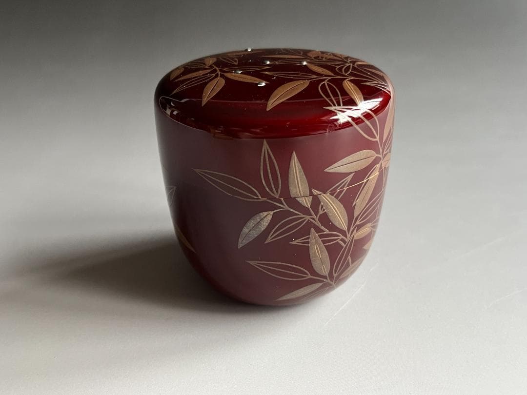 道場宗廣　笹銀蒔絵　溜　大棗　堀内宗完　兼中斎書付　薄茶器　茶道具