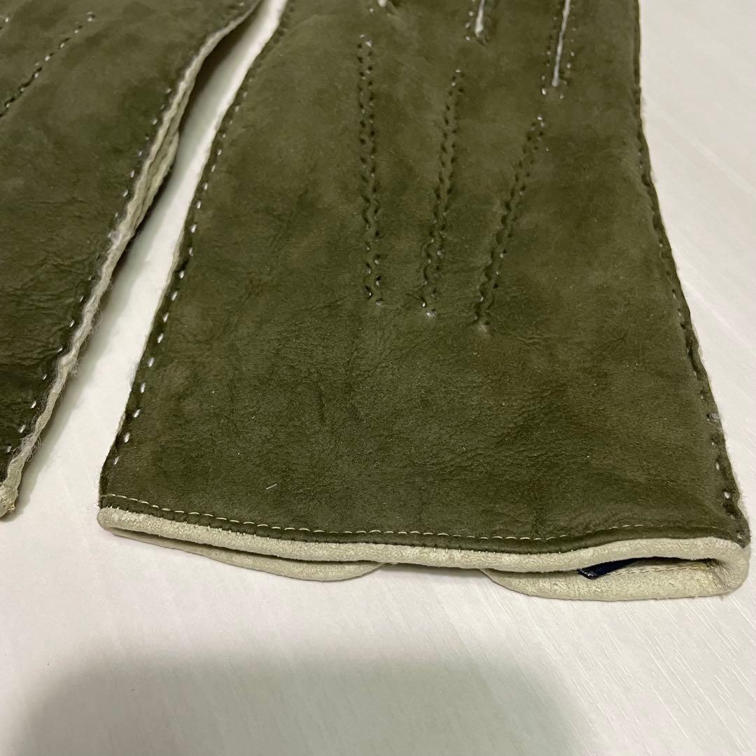 た*け様 メローラ☆メンズ 手袋☆カピバラレザー☆スエード☆カーキ☆ホワイト☆