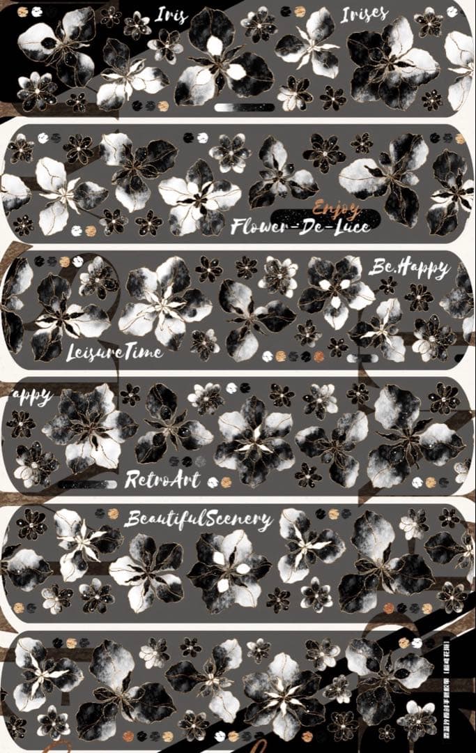 PET+烫金 暗鸢花渐 5cm×5m 海外マスキングテープ　海外マステ　花