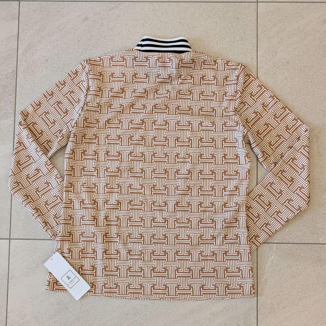 【新品】ランバン スポール モノグラム柄 モックネック 長袖シャツ（サイズ42）