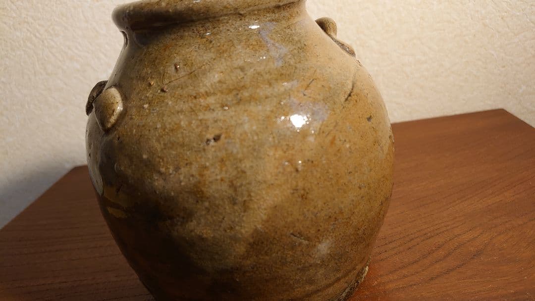 古越前　越前焼　うずくます　うづくまる　お歯黒壺　双耳　江戸期　１客