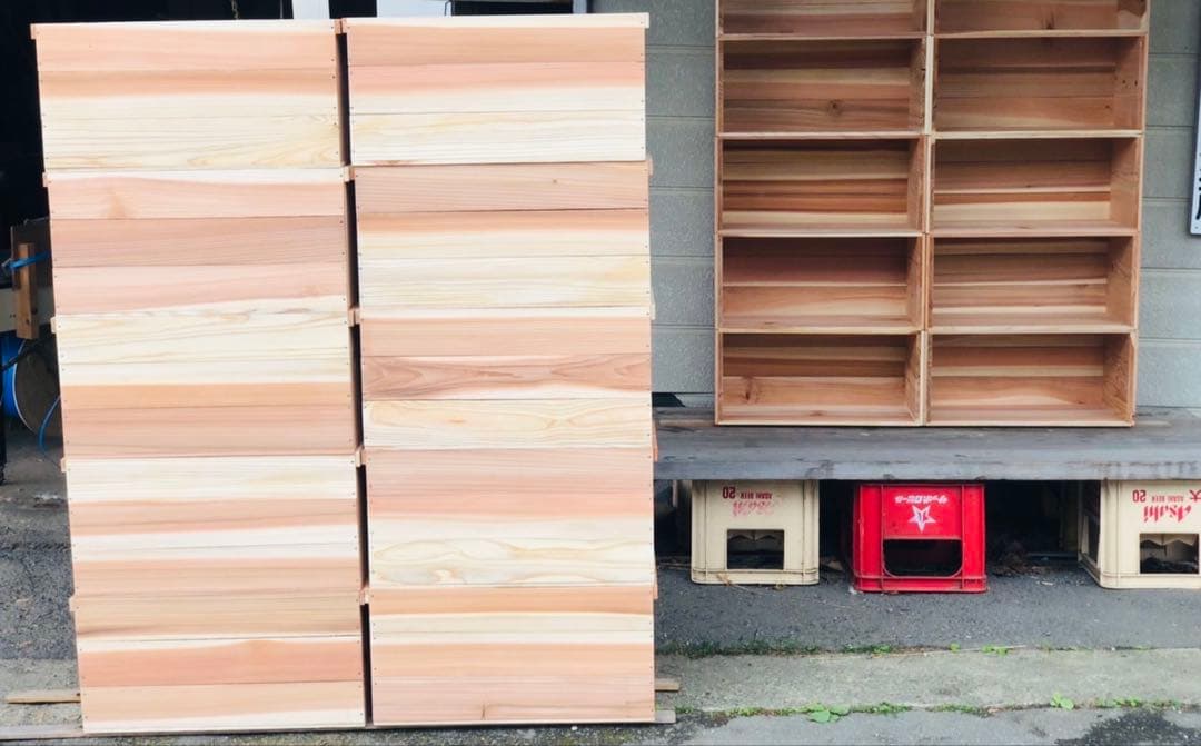 新品 りんご箱 3箱 // ウッドボックス 収納 木箱 ディスプレイ ラック 棚