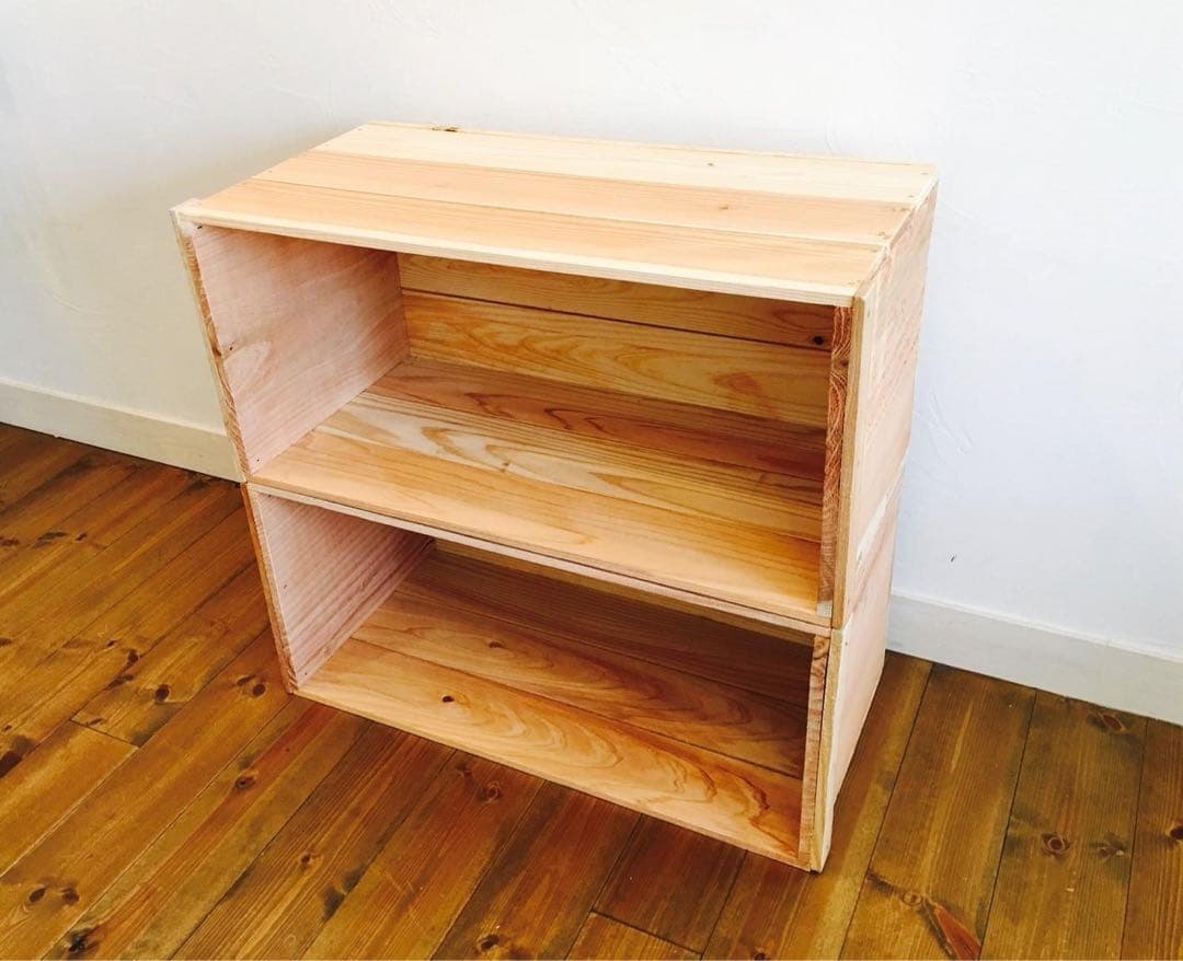 新品 りんご箱 3箱 // ウッドボックス 収納 木箱 ディスプレイ ラック 棚