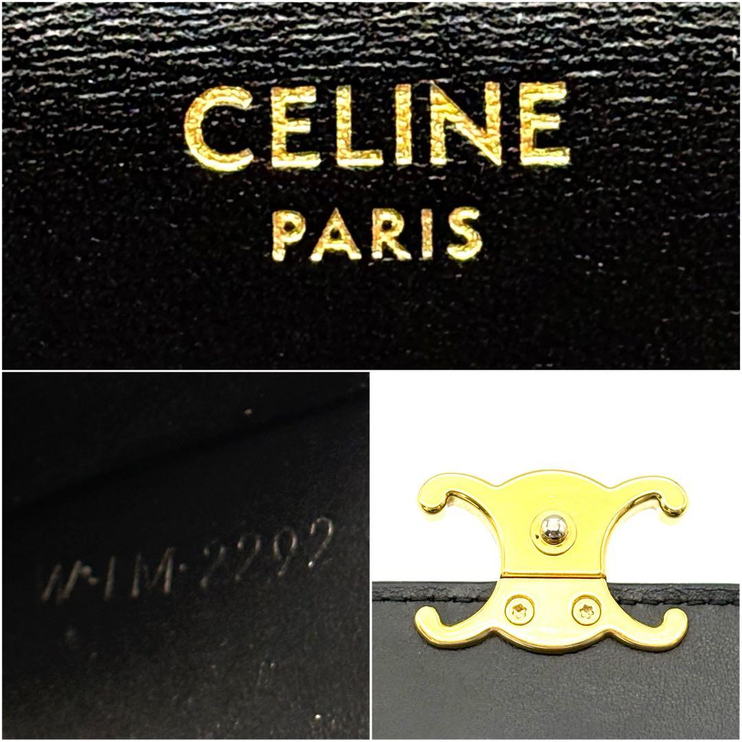 現行◆CELINE 三つ折り財布 トリオンフ コンパクトウォレット ブラック