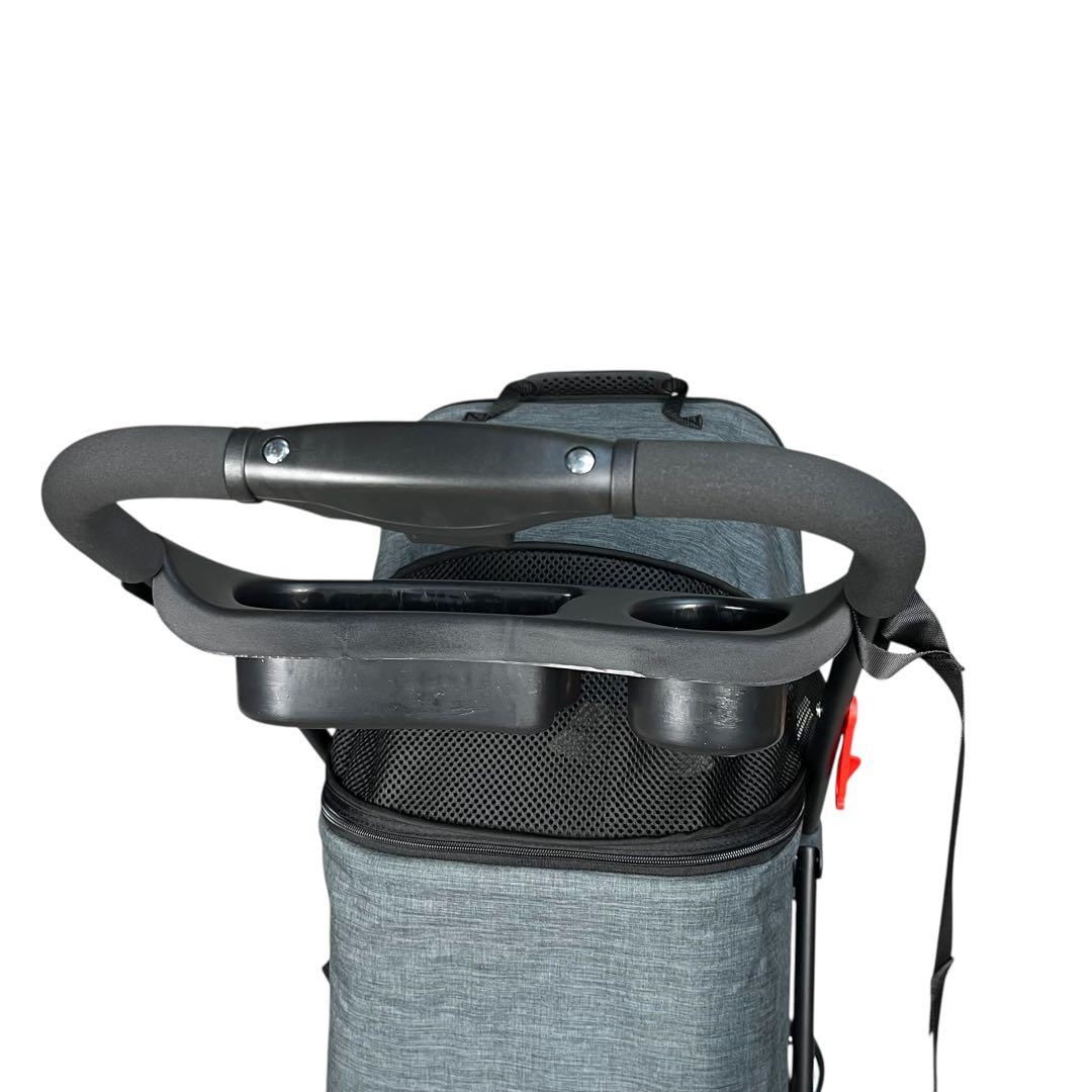 【新品】ペット用バギー 小型犬〜中型犬対応 折りたたみ式 取外可能 グレー