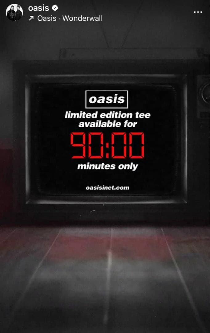 【限定】oasis Wonderwall Silhouette T-shirt