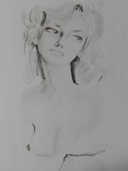 東郷青児、巴里にて、希少画集より、新品額装・額装付、版上サイン入り