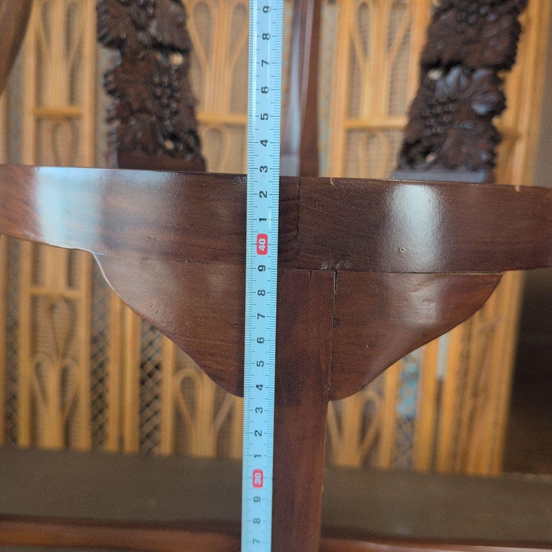 彫刻入り木製アジアン家具 約80cm(椅子.1脚)