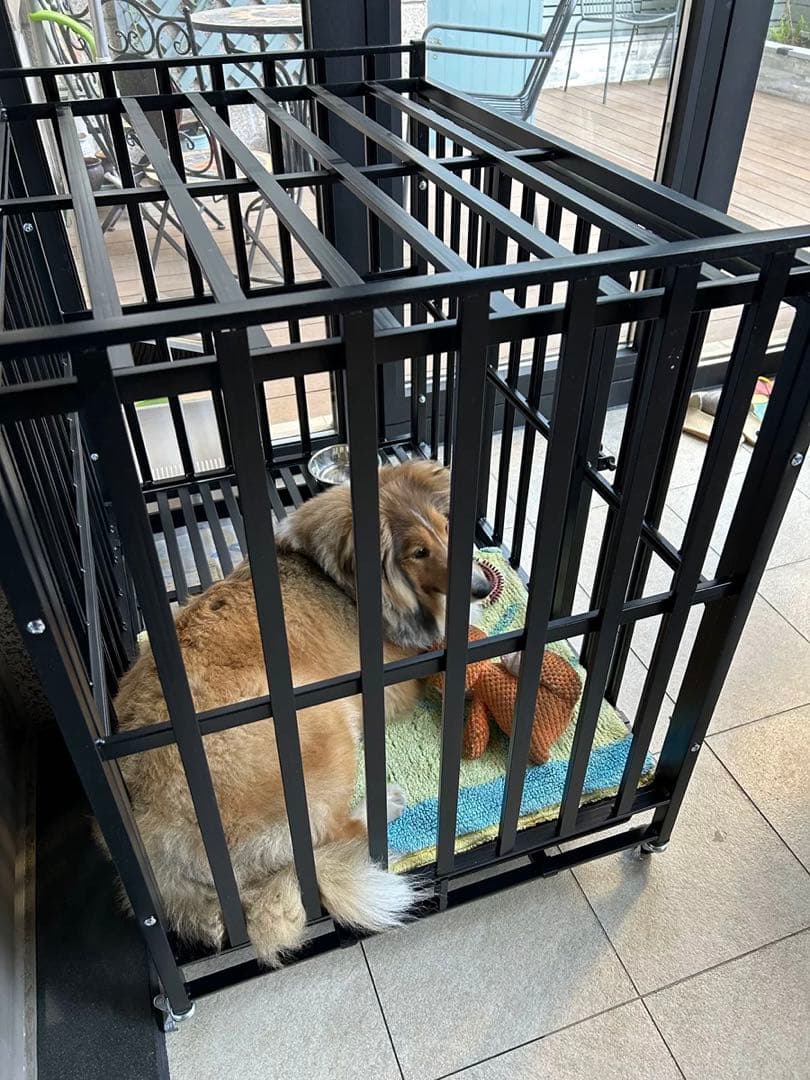 ペットケージ　犬用品　大型犬　中型犬　メタル製　95X65X85