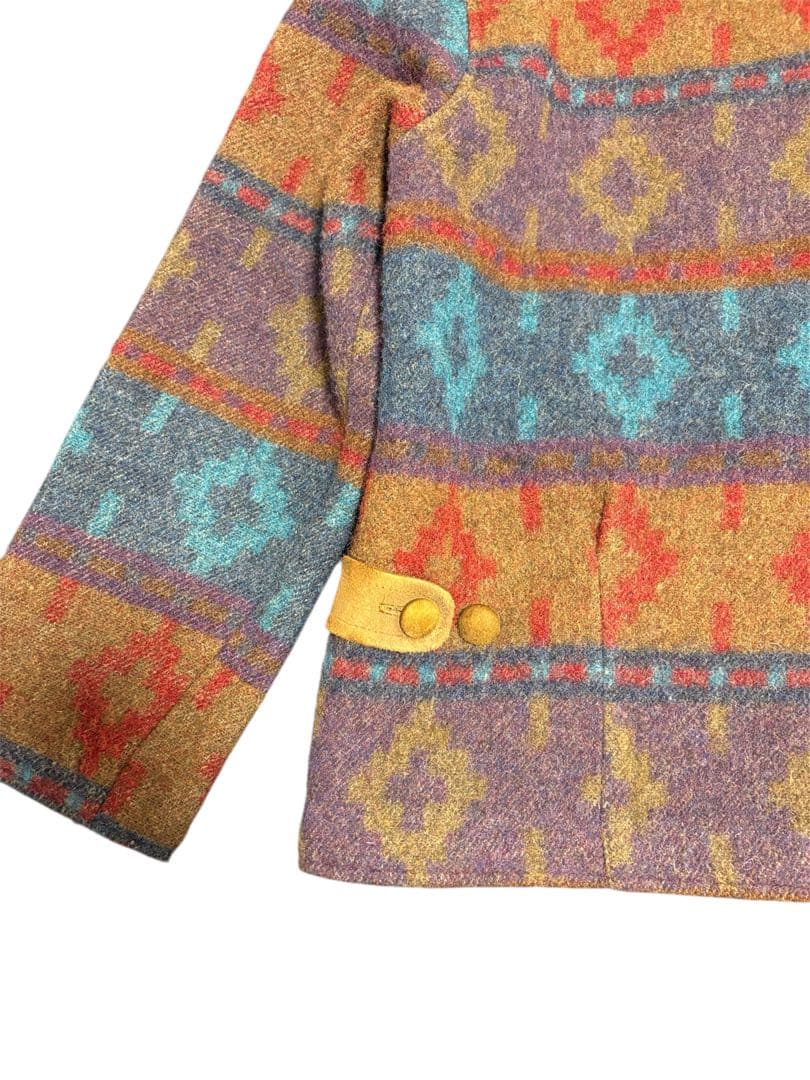 Woolrich　ウールリッチ　USA製　オルテガ柄　90s 革タグ　ウール