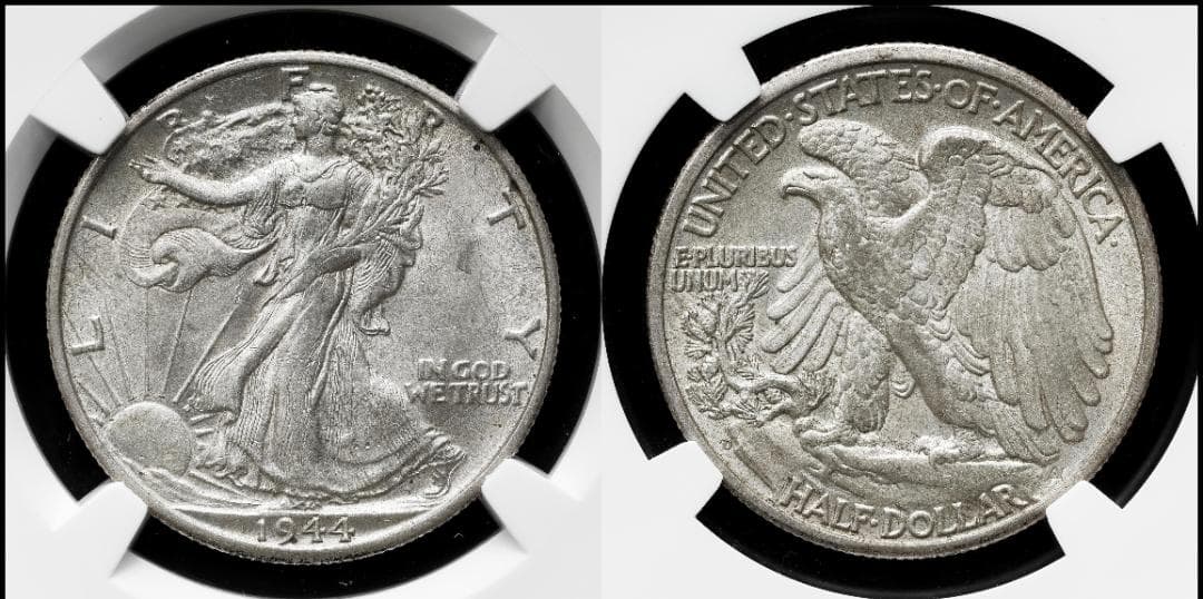 USA アメリカ 1944D NGC-AU58　50C ウォーキングリバティ
