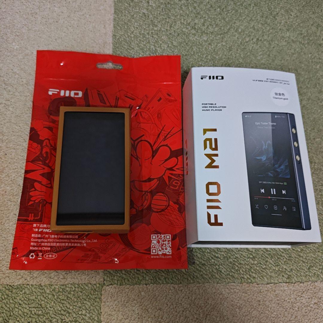 FiiO M21 Titanium Gold + PUレザーケース Brown