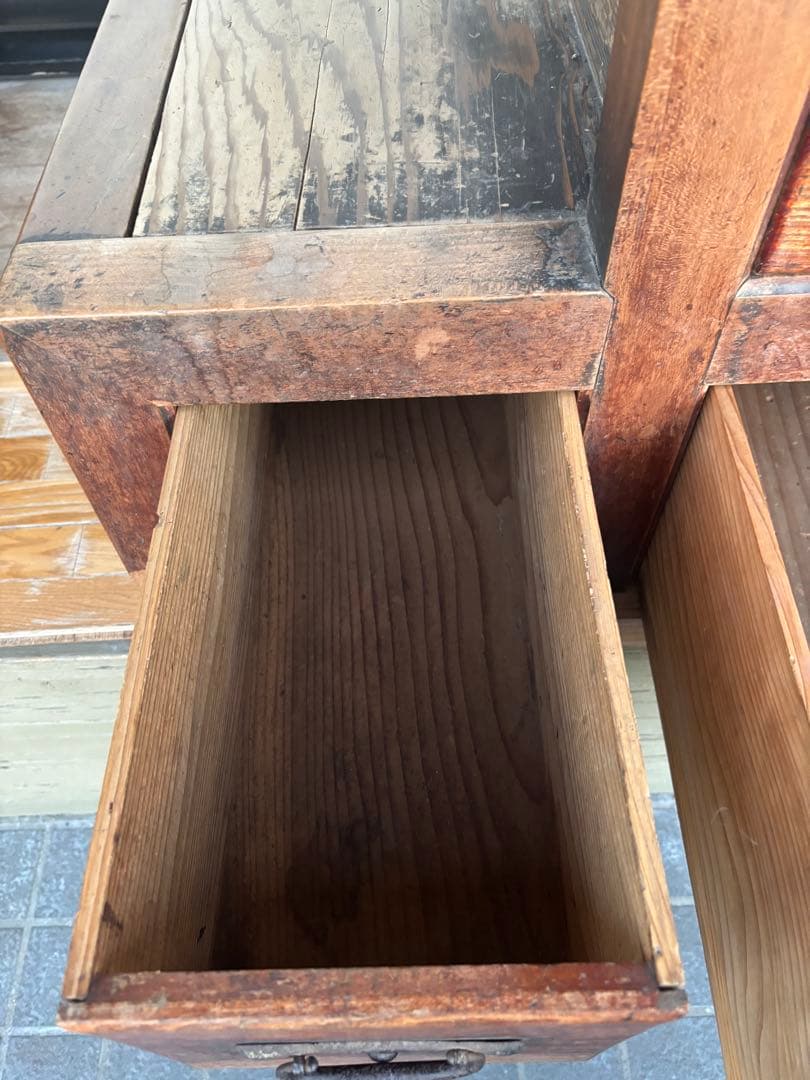 限定値下げ！　引取限定　時代家具　階段箪笥　アンティーク　年代物　左下り　無垢