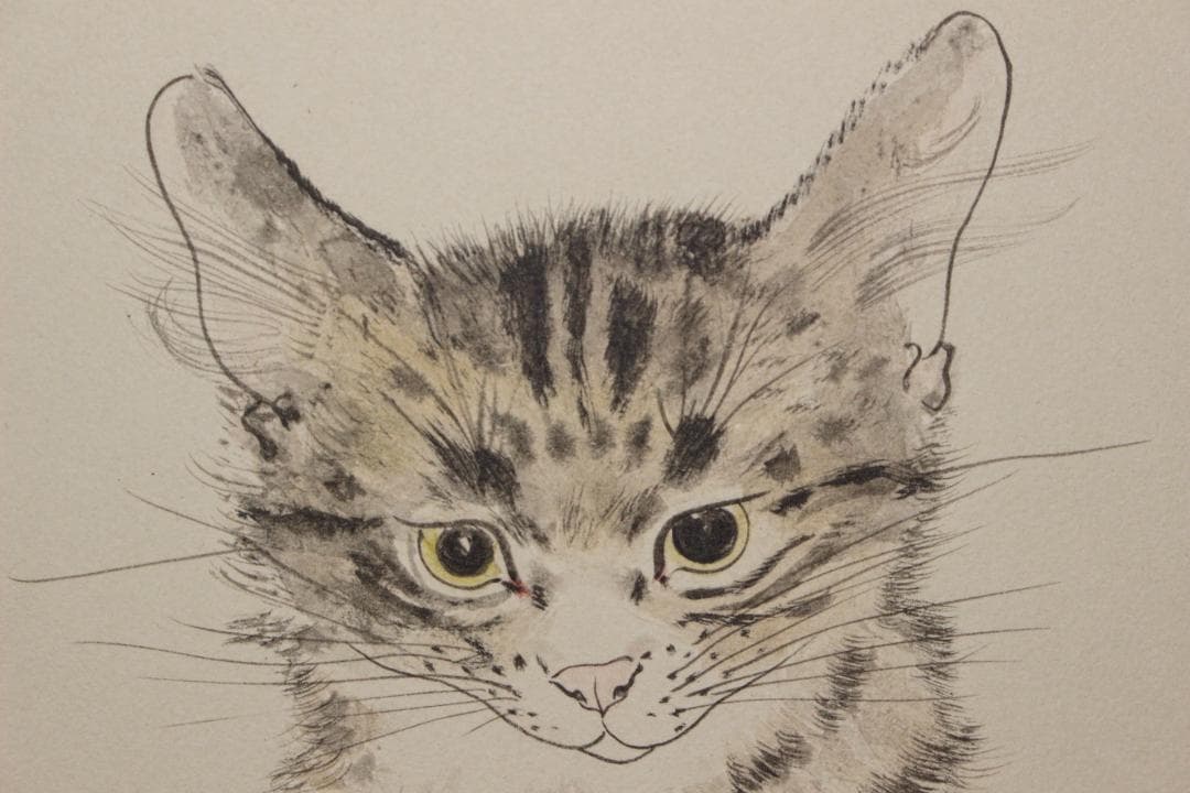 藤田嗣治 エスタンプリトグラフ「猫」 150部限定 18/150