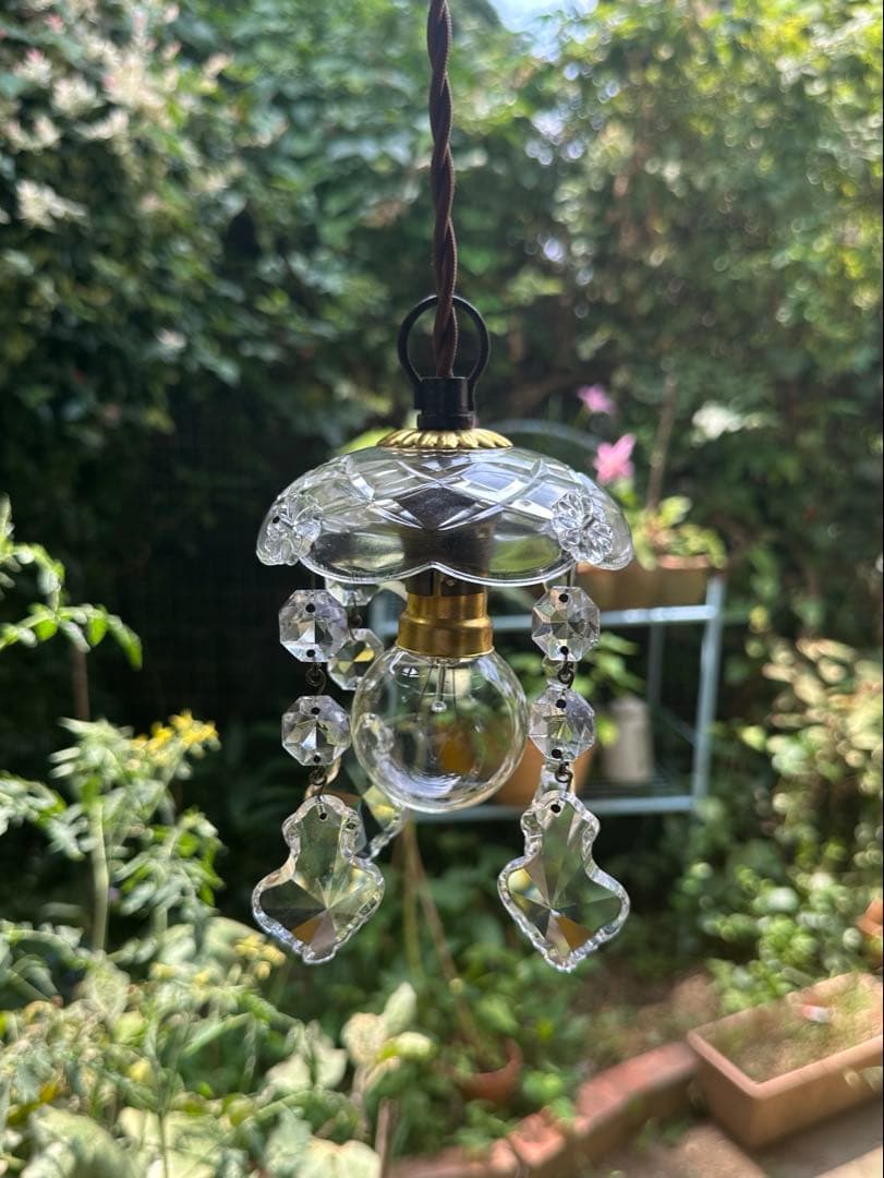 20's フランス アンティーク 希少なフレンチリーフの可愛いミニシャンデリア＊