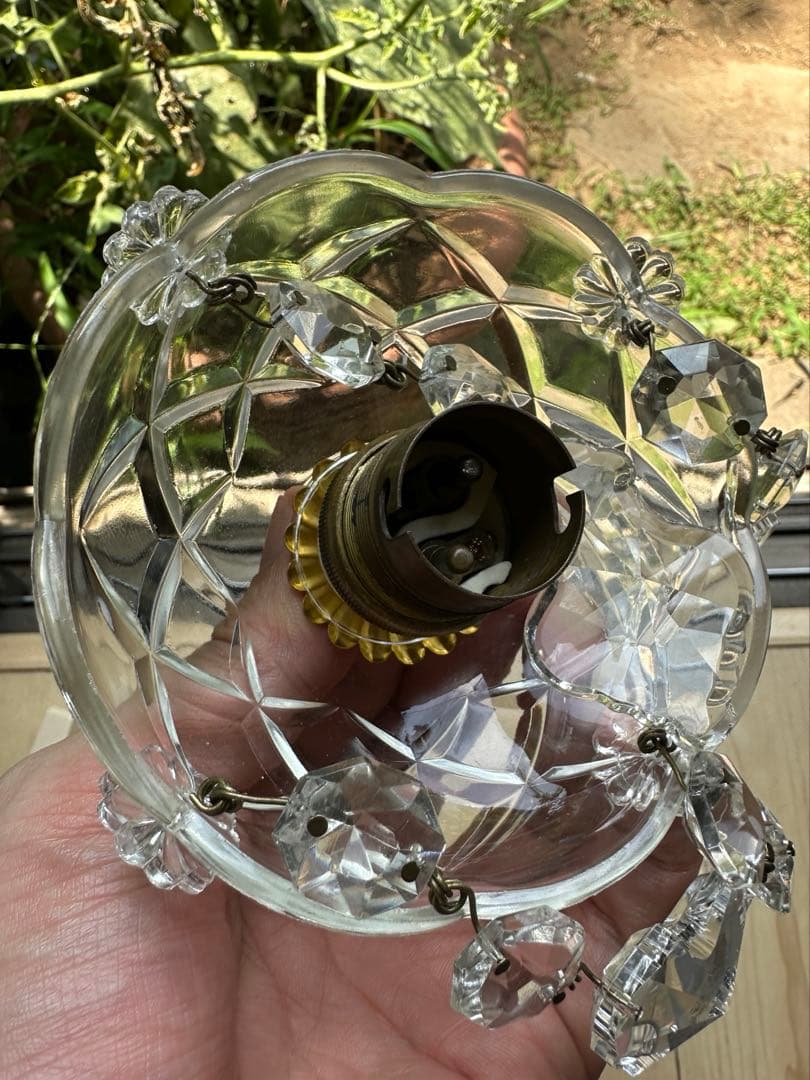 20's フランス アンティーク 希少なフレンチリーフの可愛いミニシャンデリア＊