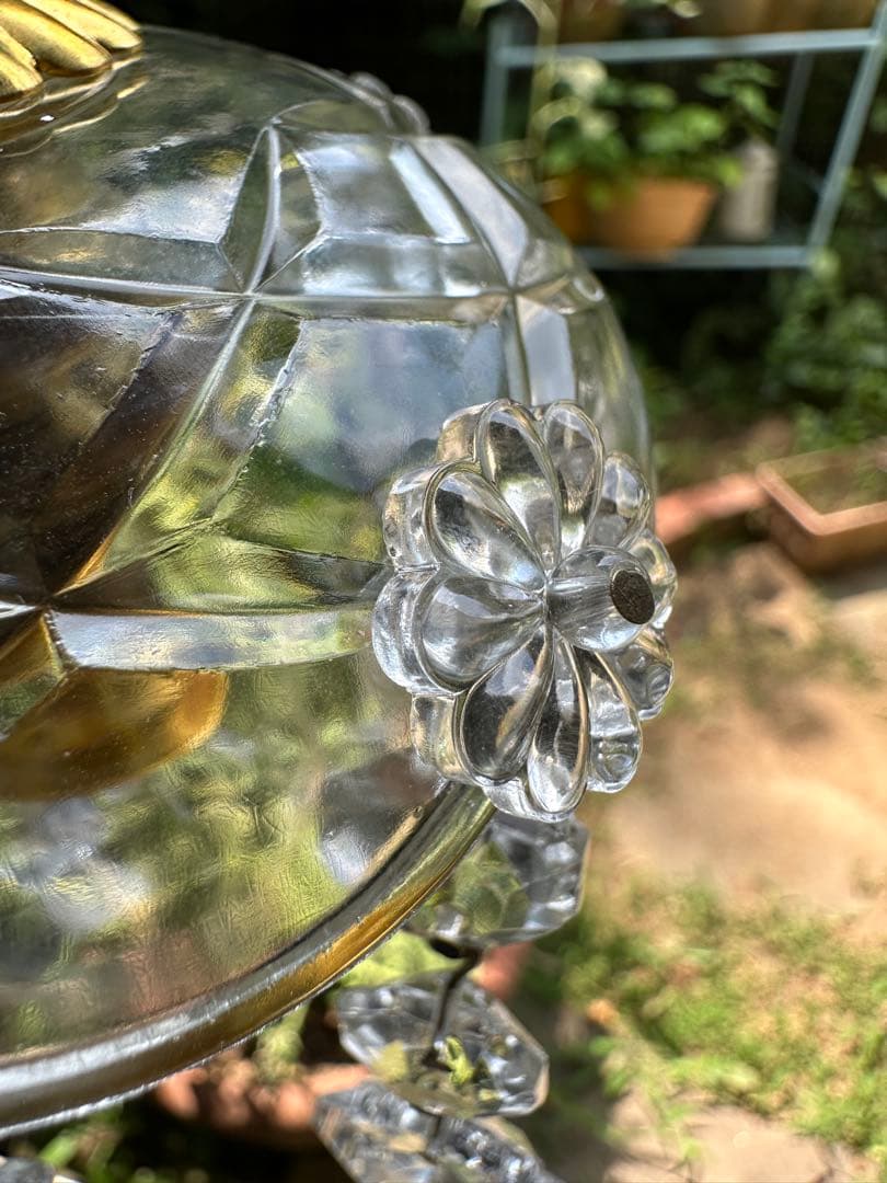 20's フランス アンティーク 希少なフレンチリーフの可愛いミニシャンデリア＊