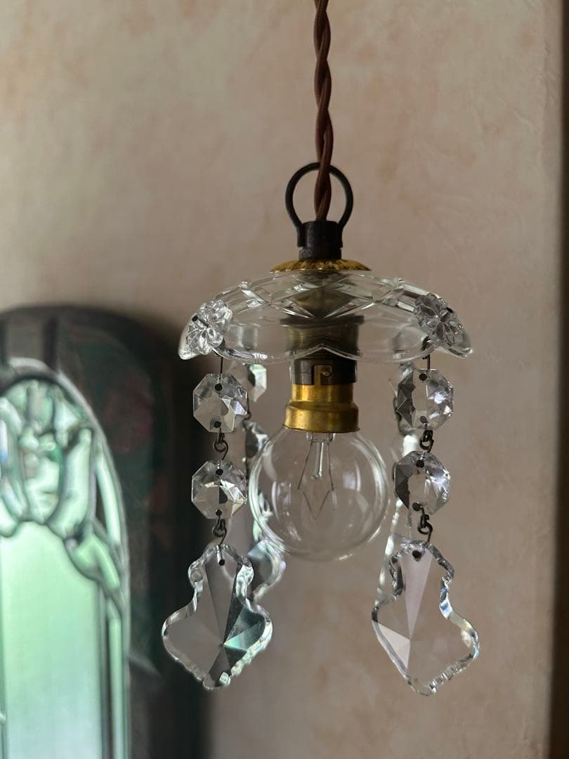 20's フランス アンティーク 希少なフレンチリーフの可愛いミニシャンデリア＊