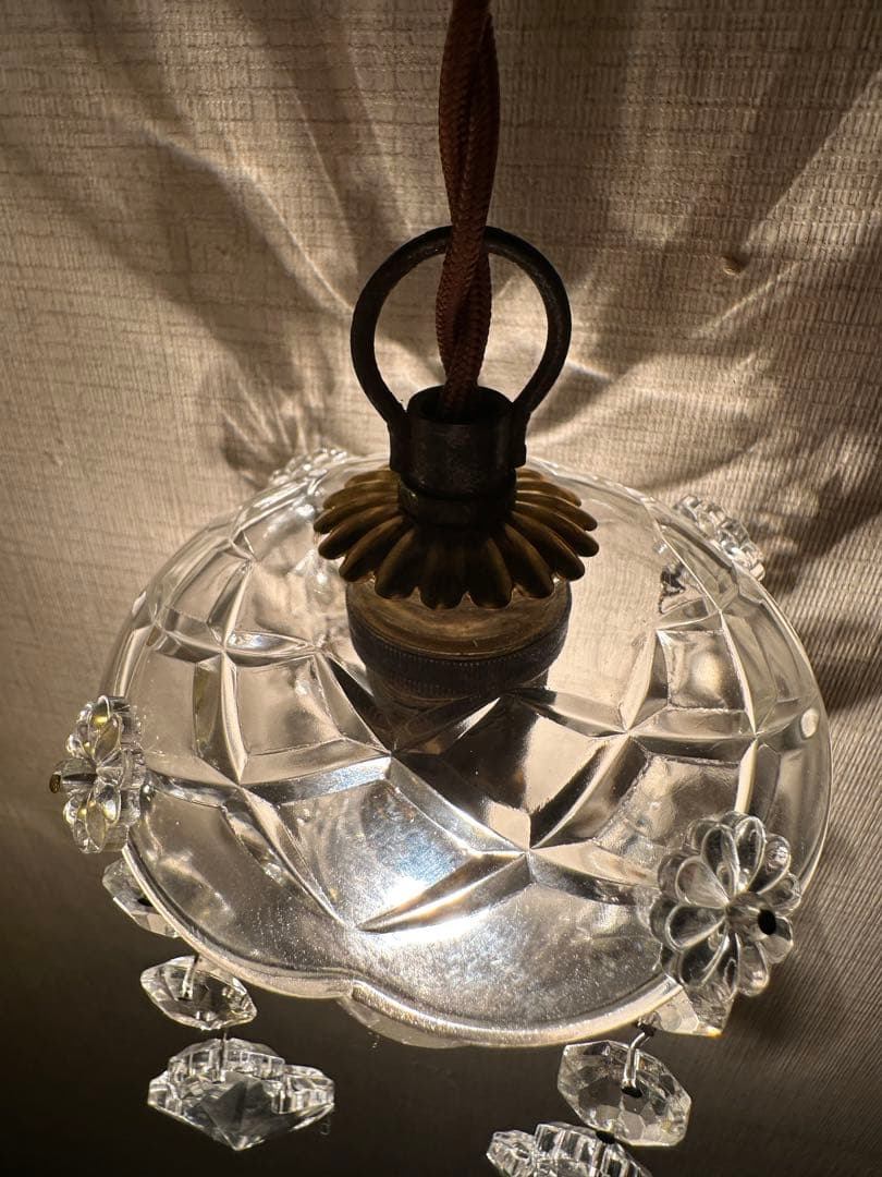 20's フランス アンティーク 希少なフレンチリーフの可愛いミニシャンデリア＊