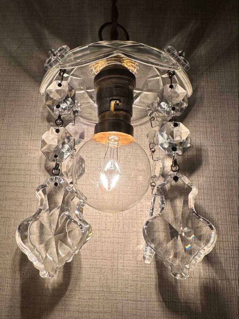 20's フランス アンティーク 希少なフレンチリーフの可愛いミニシャンデリア＊