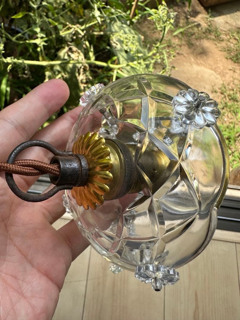 20's フランス アンティーク 希少なフレンチリーフの可愛いミニシャンデリア＊