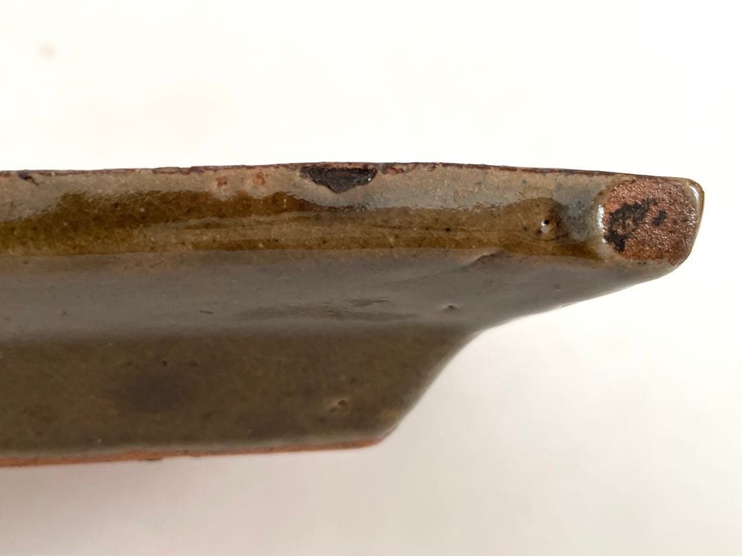 人間国宝　陶芸家　濱田庄司　浜田庄司　赤絵皿　識箱　菓子皿　四方皿