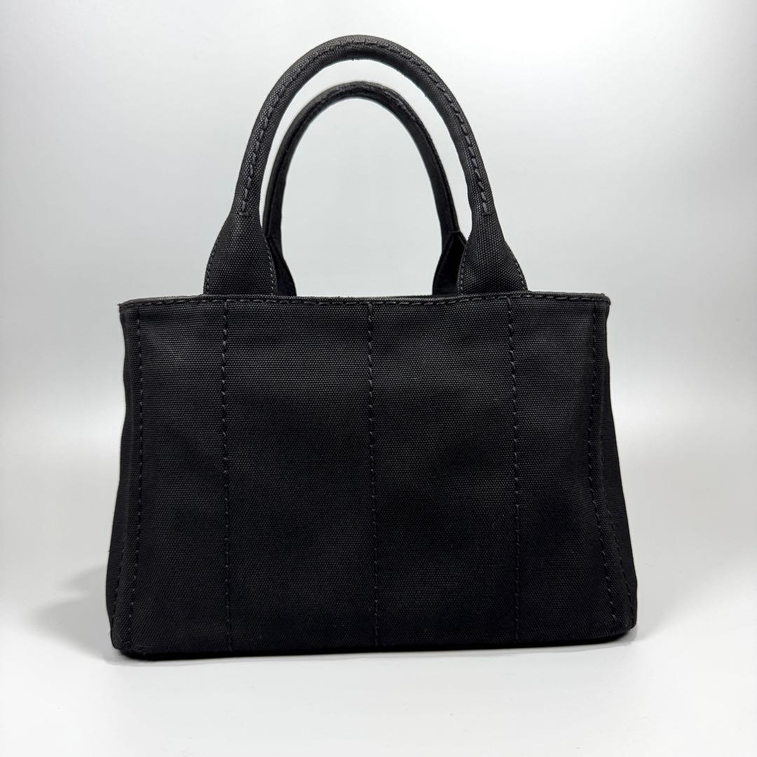 PRADA カナパ S ブラックキャンバス ハンドバッグ