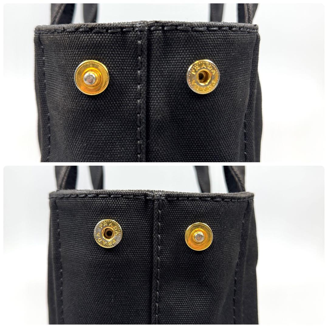 PRADA カナパ S ブラックキャンバス ハンドバッグ
