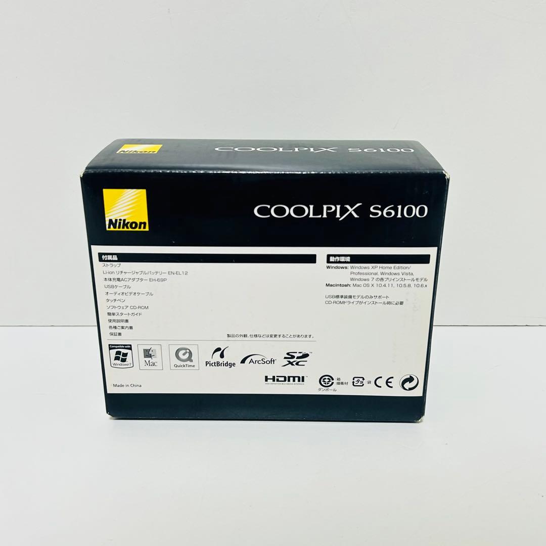 【美品】Nikon COOLPIX S6100 コンデジ ブラック 付属品完備