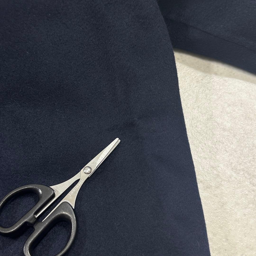 【Cremona】カシミヤ100% ダブル ロングコート 裏地総柄 紺 9