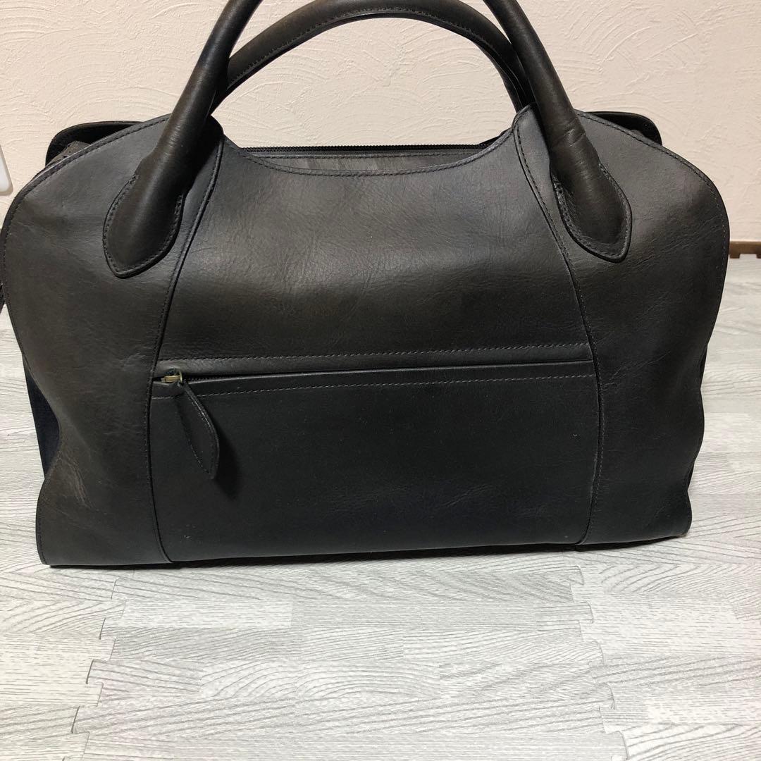 黒レザー ボストンバッグ　Dakota