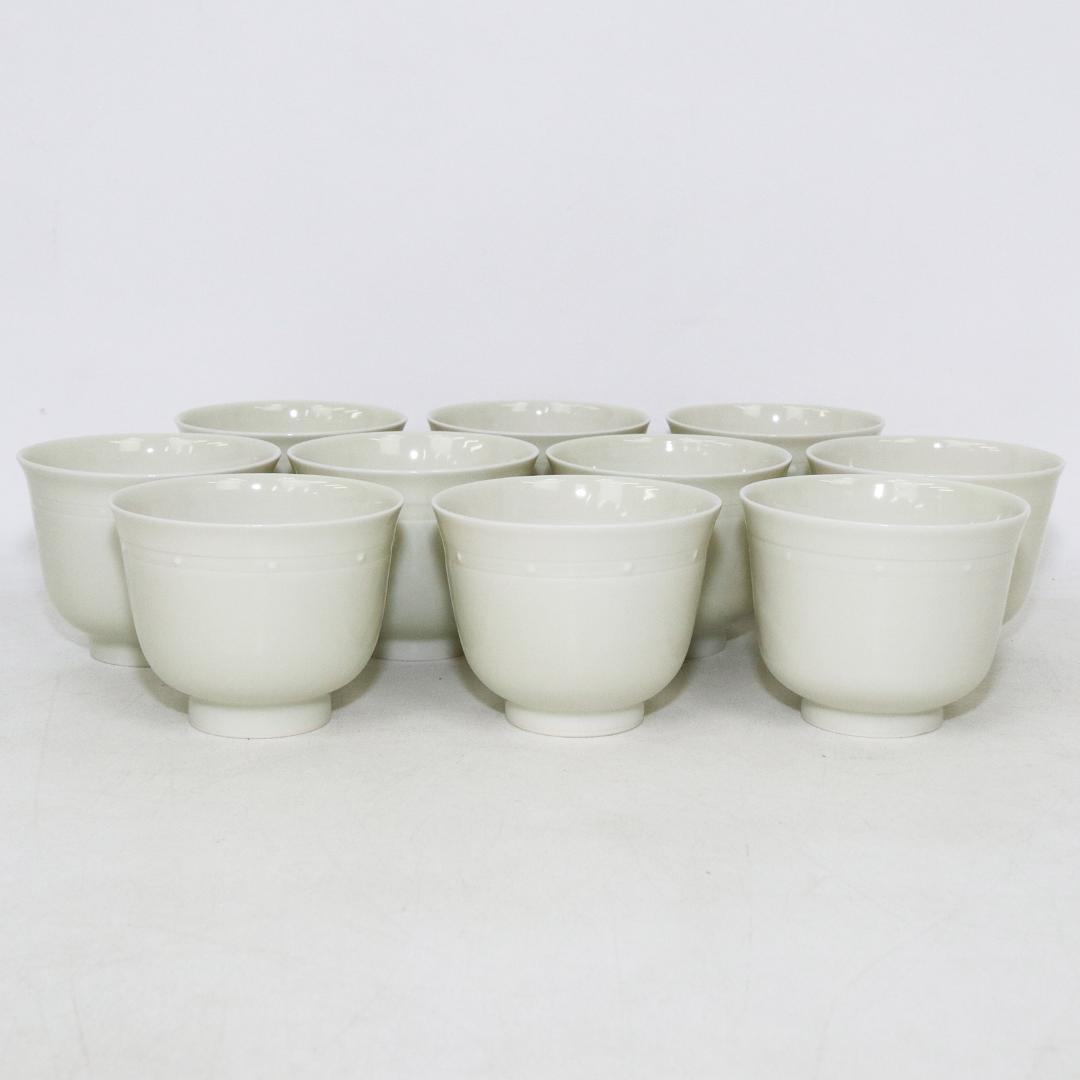 加藤泰一 牙白 茶碗 10客 清水焼 京焼