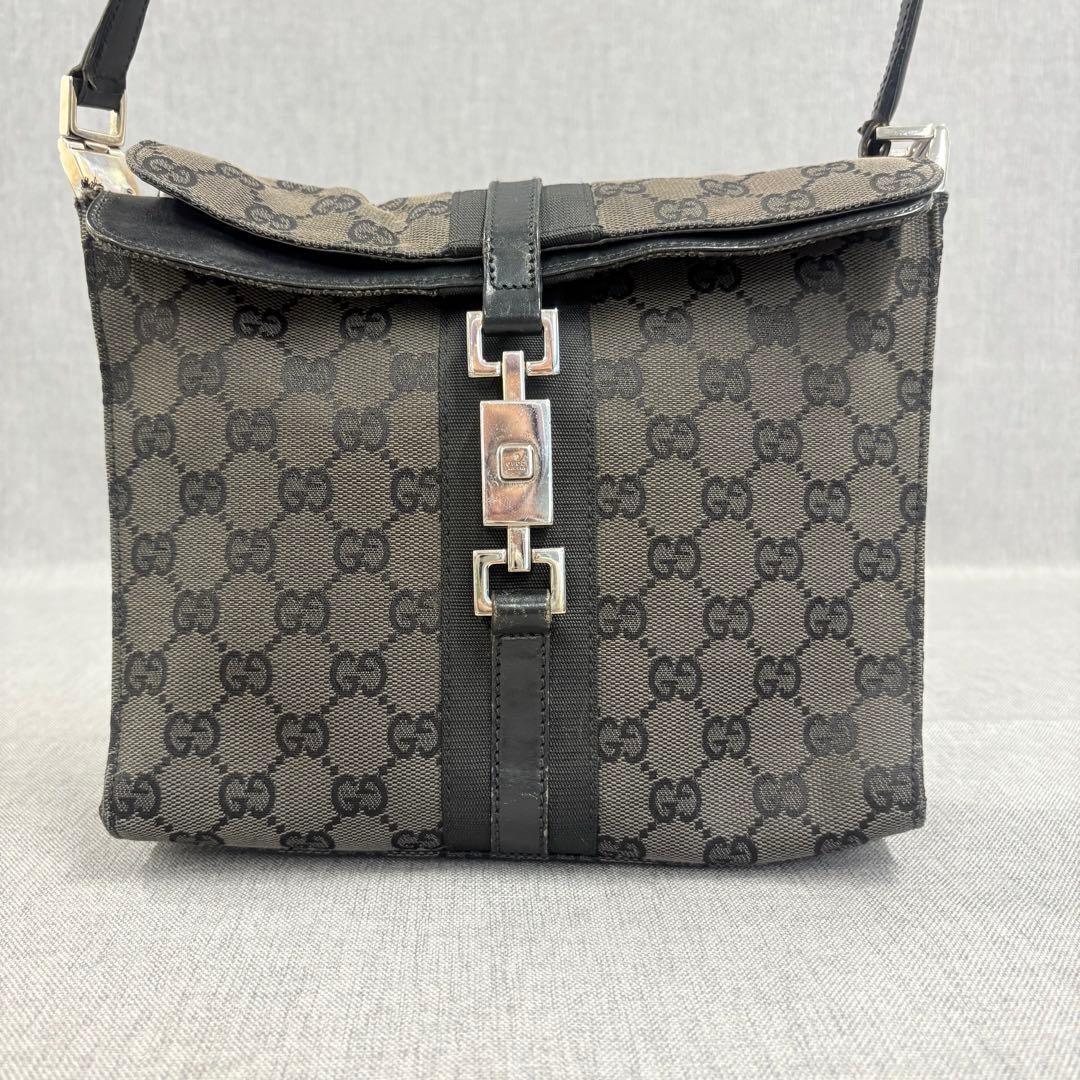 GUCCI グッチ ハンドバッグ GG柄 ジャッキー キャンバス ブラック