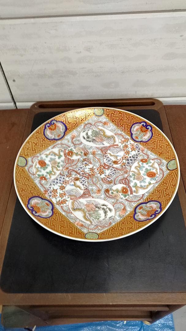 【アンティーク】有田焼 視行窯 極上赤絵 　絵皿　置物 伊万里 古玩